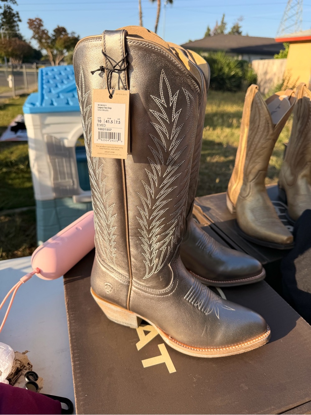 Ariat Silver Metallic Women's Legacy Two Step Cowboy Boots